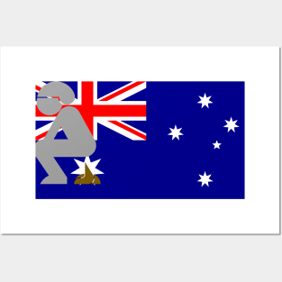 Pooping On The Australian Flag Posters and Art